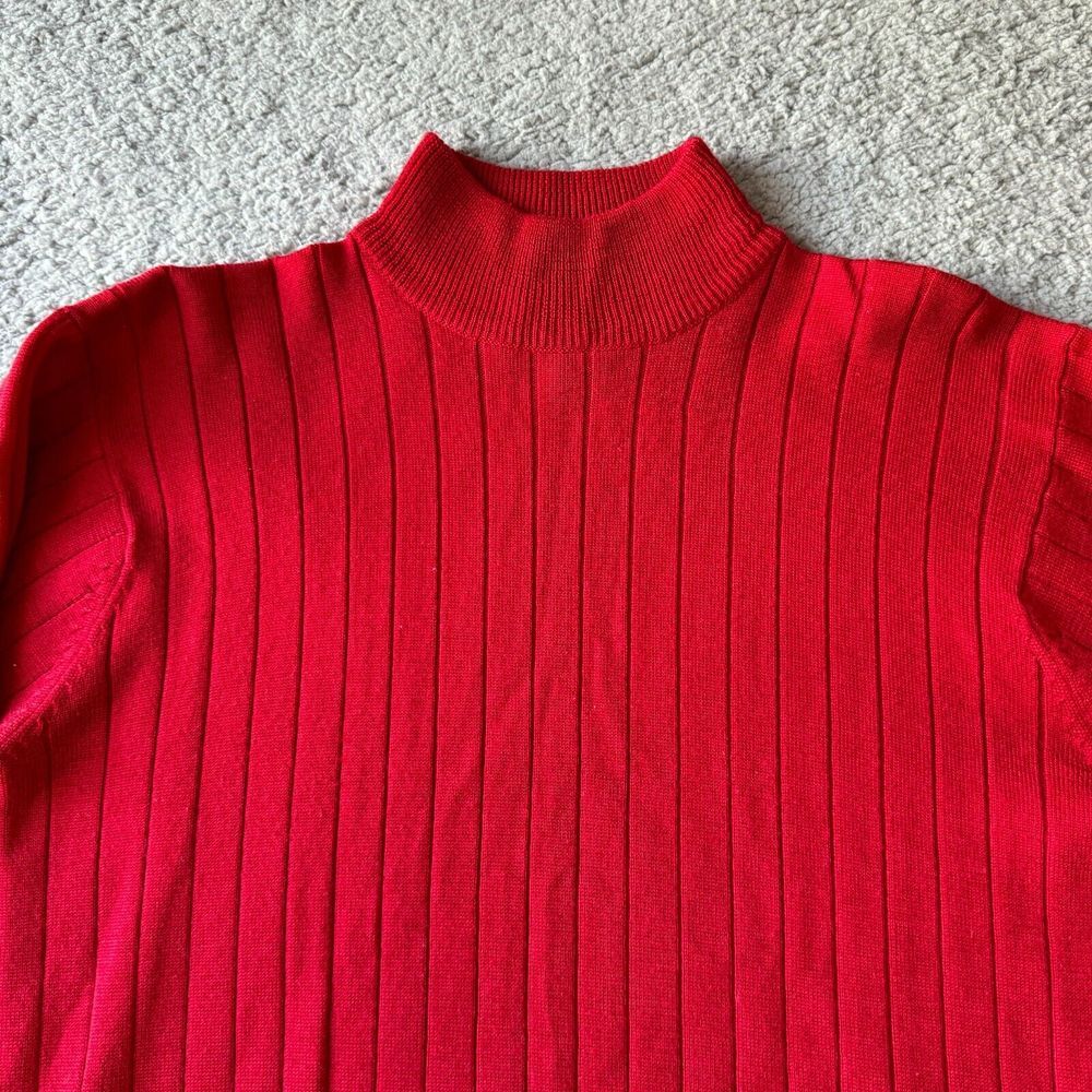 NEW‎ Vintage Charter Club Sweater Womens Medium Red Wool Blend Holiday Christmas